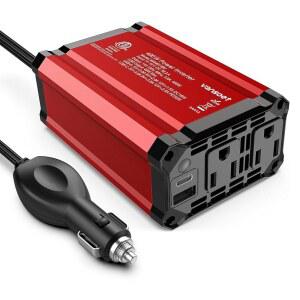 400W 자동차 파워 인버터 PD 30W 고속 충전 밴소트 DC 12V에서 AC 110V 알루미늄 하우징 USB C USB-A QC 18W 포트 - 차량 노트북 스마트폰 카메라용 듀얼 플러그 어댑터 콘센트