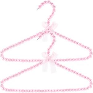 NUOLUX 2개 진주 비즈 포함 작은 옷걸이 용 베이비 행거 수납 정리 옷 보관 미니 보육원 옷장용