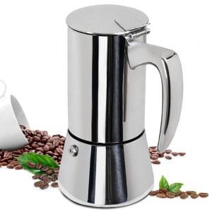 Supvision 12컵 두꺼운 모카 포트 304 스테인리스 스틸 600ml 이탈리아 에스프레소 커피 메이커 스토브탑 퍼콜레이터를 위한 인덕션 스토브 클래식 카페 휴대용