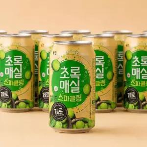 웅진 초록매실 스파클링 제로 캔 350ml 24개