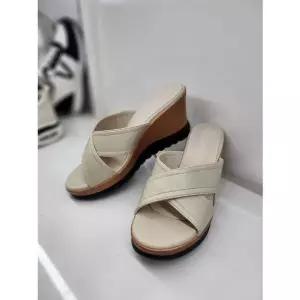 [리바디] 천연소가죽 웨지통굽 슬리퍼 8cm (2024RV0163)