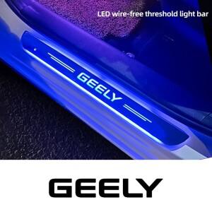 Geely GC6 GC9 기하학 EMGRAND EC7 EC8 CK ATLAS GT 맞춤형 무선 LED 자동차 페달 라이트, 도어 씰 채널 웰