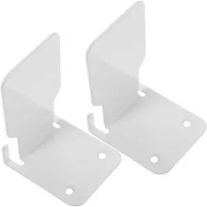 Amosfun 2개 걸이 책장 가정용품 금속 투명 벽 선반 거실 홈 북 스탠드 정리함 화이트 아연 도금 스틸