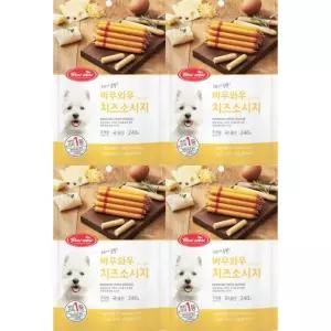 바우와우 강아지 애견 치즈 소시지 간식 추천 14p X4
