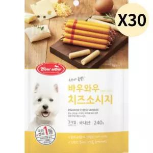 바우와우 강아지 애견 치즈 소시지 간식 추천 14p X30
