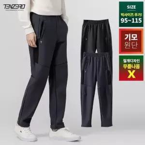텐제로 겨울 남성 언리쉬드 절개형 일자핏 기모 트레이닝바지 밴딩 등산 데일리 W2DBP