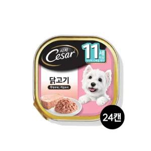 시저 강아지캔 11세이상 닭고기 100g 24개