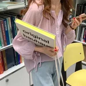 [VCIJ83N2]셔츠 형 티 여성 데일리 블라우스 퍼플