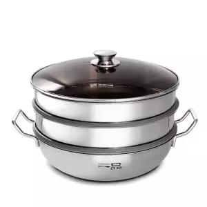 [RIZPICK]스텐찜기 찜냄비 33cm 3단 찜솥 스테인리스 야채찜기 채소찜 전골
