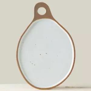 도자기 이천도자기 순수화 손잡이 도마 타원접시 35.5cm