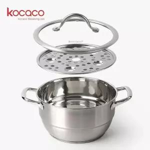 코카코 IH찜기 2단 찜냄비 양수 찜솥 3중바닥 올스텐냄비 소형 20cm 곰솥
