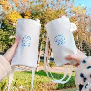 [라일리] Rly 텀블러 캔버스백 물병가방 귀여운 캐릭터 텀블러백