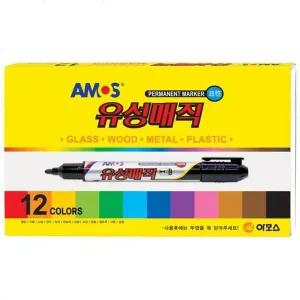 [셀러허브]유성 매직 세트 네임펜 싸인펜 마카 매직펜 12색 (S34455646)