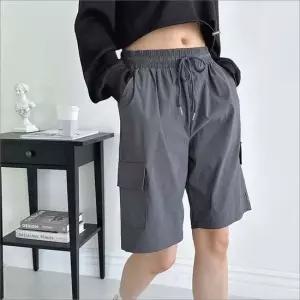 셀럽하우스 여자 여름 허리밴딩 카고 반바지 트레이닝 5부 팬츠 2색