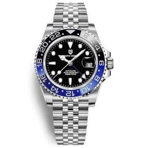 남성용 파가니 디자인 GMT 시계 자동 40MM 날짜 100M 방수 스테인리스 사파이어 유리 기계식 손목시계 PD-1662