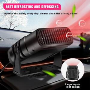 휴대용 자동차 전기 히터, 12V 앞 유리 분무기, 120W/200W, 라이터 플러그가 있는 가열 팬, 베이스 액세서