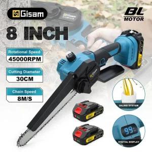 컷쇼 컷소 컷쏘 Gisam Brushless 8인치 전기 가지 치기 톱 makita 18v 배터리 핀용 충전식 목공 Electirc