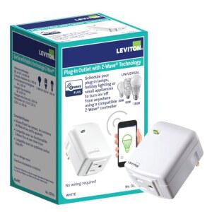 Leviton Decora Smart Plug-in Outlet with Z-Wave Technology Repeater /Range Extender DZPA1-2BW 흰색 화이트