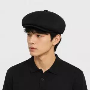 캉골 K3217HT BLACK 뱀부 호커 울 뉴스보이캡 팔각모자