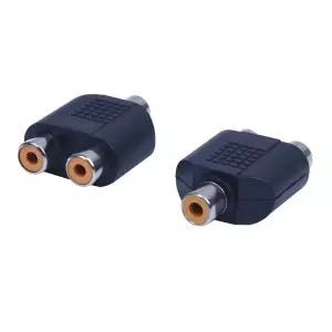 Y젠더 Y잭 이어폰 마이크 헤드셋 RCA AV Splitter Y 어댑터 1 암 2 블랙 2개