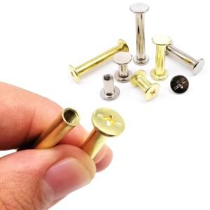 10pcs M5x5-50mm 황금 실버 가죽 가방 벨트 사진 스크랩북 앨범 계정 도서 포스트 바인딩 시카고 나사 네일