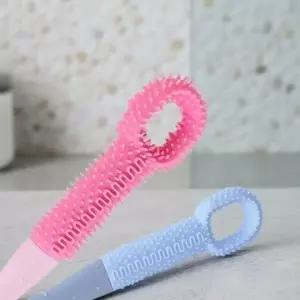 발가락 사이 각질 제거기 실리콘 풋 브러쉬 롱 발 세척 솔 스카이-...
