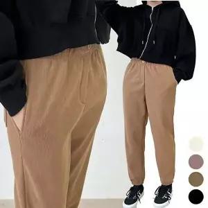 여성 겨울 조거팬츠 기모 안감 골덴바지 고무줄 밴딩-WD6D636