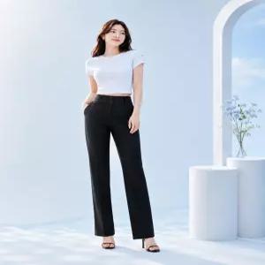 퀸스데이 투버튼 하이웨이스트 슬랙스 여성팬츠