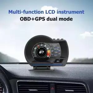 최신 자동차 게이지 HUD GPS+OBD 시스템 헤드업 디스플레이 결함 액세서리 전자 프로젝터 속도계 E7A6