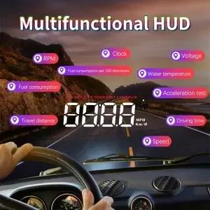 헤드업 디스플레이 M5 OBDII HUD 앞유리 속도계 프로젝터 전압 수온 게이지 가솔린 자동차 플러그 앤