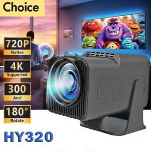 맥큐빅 HY320 4K HY300 BT5 안드 11 WIFI6 네이티브 시네마 업그레이드 390ANSI 1080P 휴대용 1920 듀얼