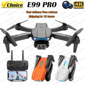 접이식 미니 드론 4K 모드 K3 갖춘 WIFI 항공 쿼드콥터 홀드 카메라 LED 사진 E99 RC 듀얼 조명을 위한