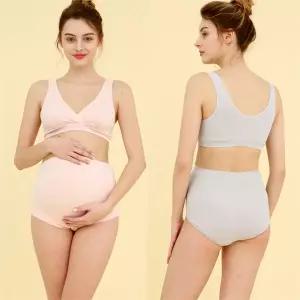 [하프클럽/쁘띠마리에]면스판 캡내장 수유브라팬티세트 4color M,L,XL 95,100,105 SET