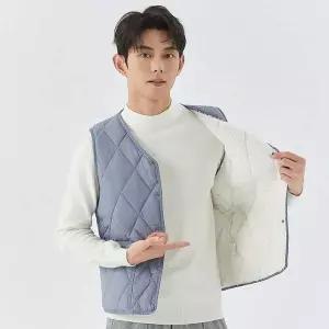 [셀러에이드]데일리 마름모 누빔 기모 안감 남자 퀼팅 조끼 패딩