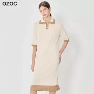 [오조크(OZOC)] 메리 빅카라 니트 원피스 (택가격: 124000원)