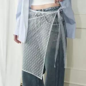 [VCMQ0BS3]레이어드 망사 시스루 망사스커트 랩스커트