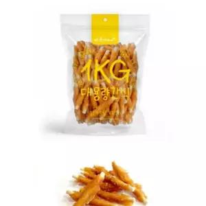 바른츄 닭가슴살 우유껌 1kg 강아지 대용량 덴탈껌 애견 간식