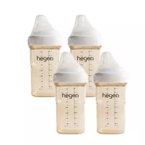 헤겐 애착젖병 PPSU 240ml 쿼드라팩(4P) (꼭지포함) 애착젖병 간편세척