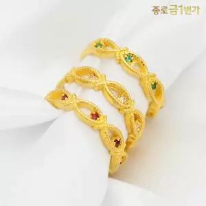 여자 순금 반지 패턴 물고기 3.75g