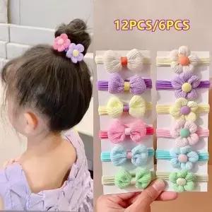20PCS 헤어 액세서리 탄성 밴드 꽃 스타일 링 생일 파티 머리 장식 모자를 쓰고 있죠 셀로