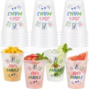 쿠아비즈 마작 컵 프로스팅 2온스 플라스틱 파티 용품 재사용 가능한 액세서리 여성 게임 나이트 가족