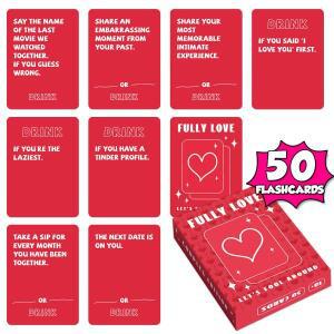 50 카드 음료 러브 Fully Love Let's Fool Around - 커플 Q&A 게임 보드