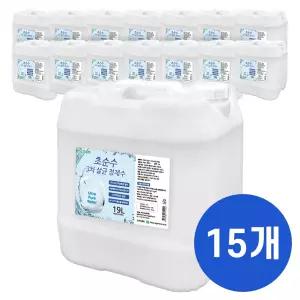 크로바 초순수 3차 살균 정제수 19L x15 반도체 UV살균 지게차배터리 가습기 증류수 의료용 산업용
