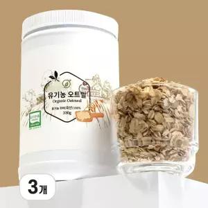 100% 순수 국산 친환경 유기농 압착귀리 오트밀 330g x3개