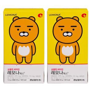 [레모나] 경남제약 카카오 프렌즈 상큼한 비타민 레모나에스 1.5g 90포 2개