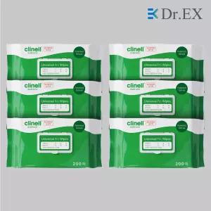 [1box] 클리넬 살균 소독 티슈 유니버셜 와입스 200매입 x 6팩 Clinell Universal Pro Wipes