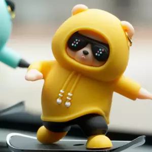 자동차 캐릭터 인형 악세사리 보드곰 엘로우 슬라이드형 장식품 인테리어