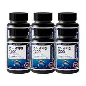 (정품) 네추럴라이즈 콘드로이친 1200 상어연골 초록입홍합 60정, 6개