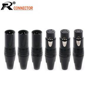 10 5pin XLR 커넥터 플러그 소켓 마이크 케이블 오디오 검정색