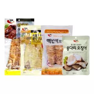 정화식품 오징어 4종 세트맥반석오징어 맥반석통오징어 숯불구이오징어 왕